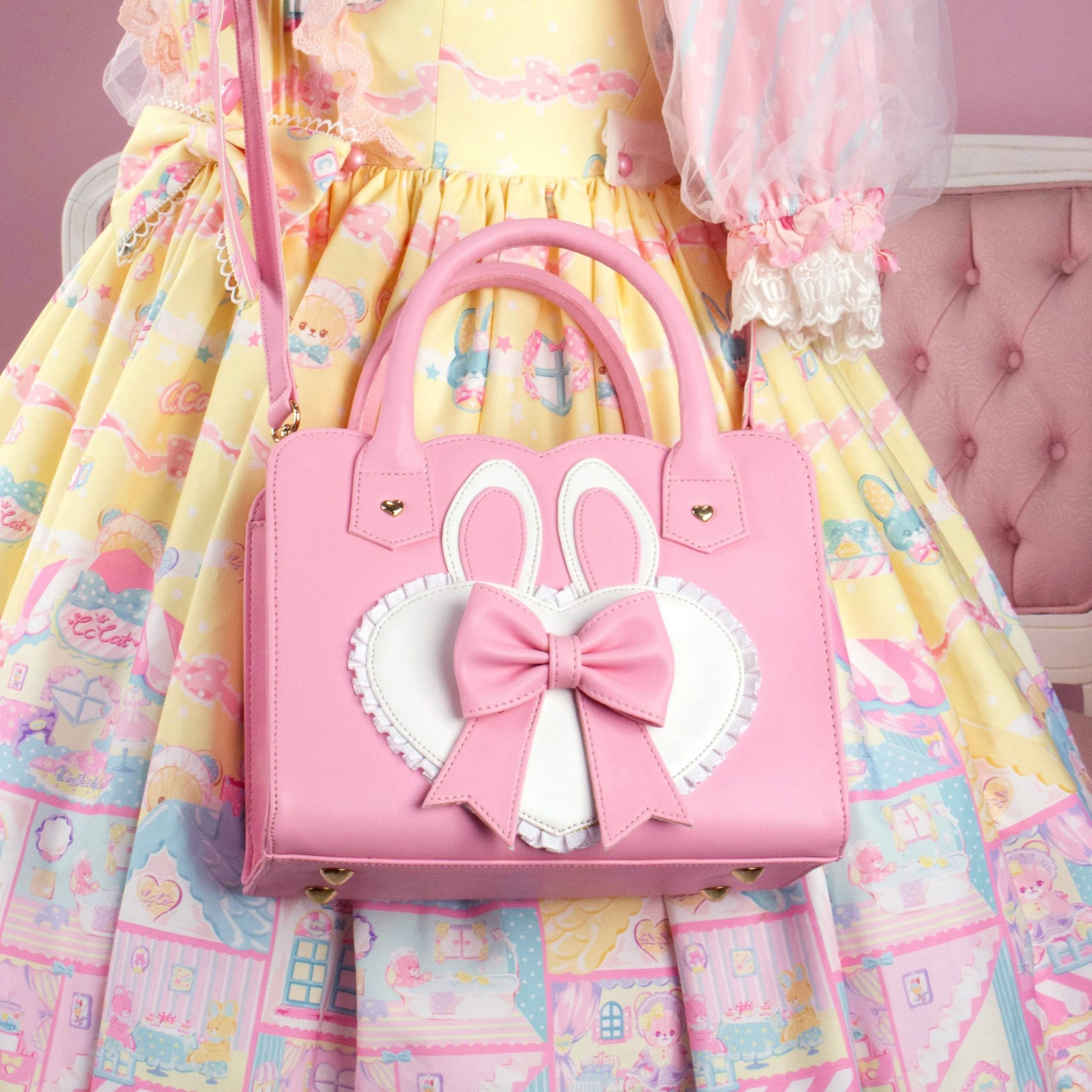 GOLDIE LIMITED EDITION Womens Purse Pink Tote Handbag Purse Pink Ribbon  Chain | eBay