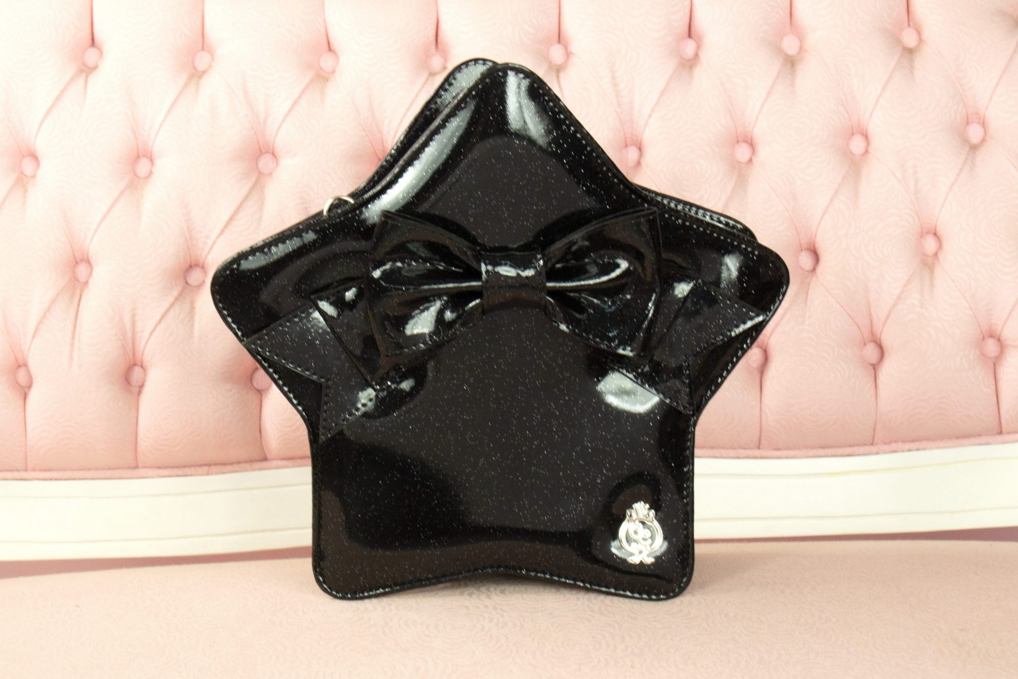 Shiny Unicorn Star Bag – Shiny Black with Glitter – Cotton Candy Feet
