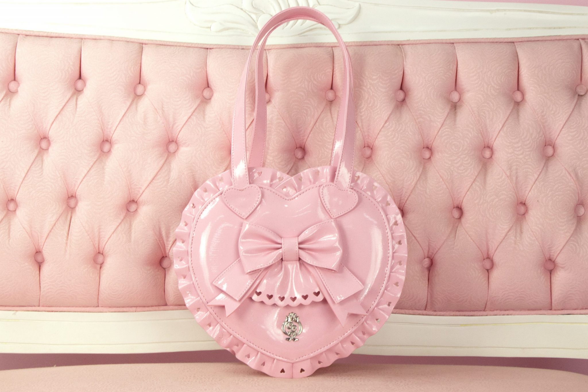 Handbag - Light pink/heart - Ladies