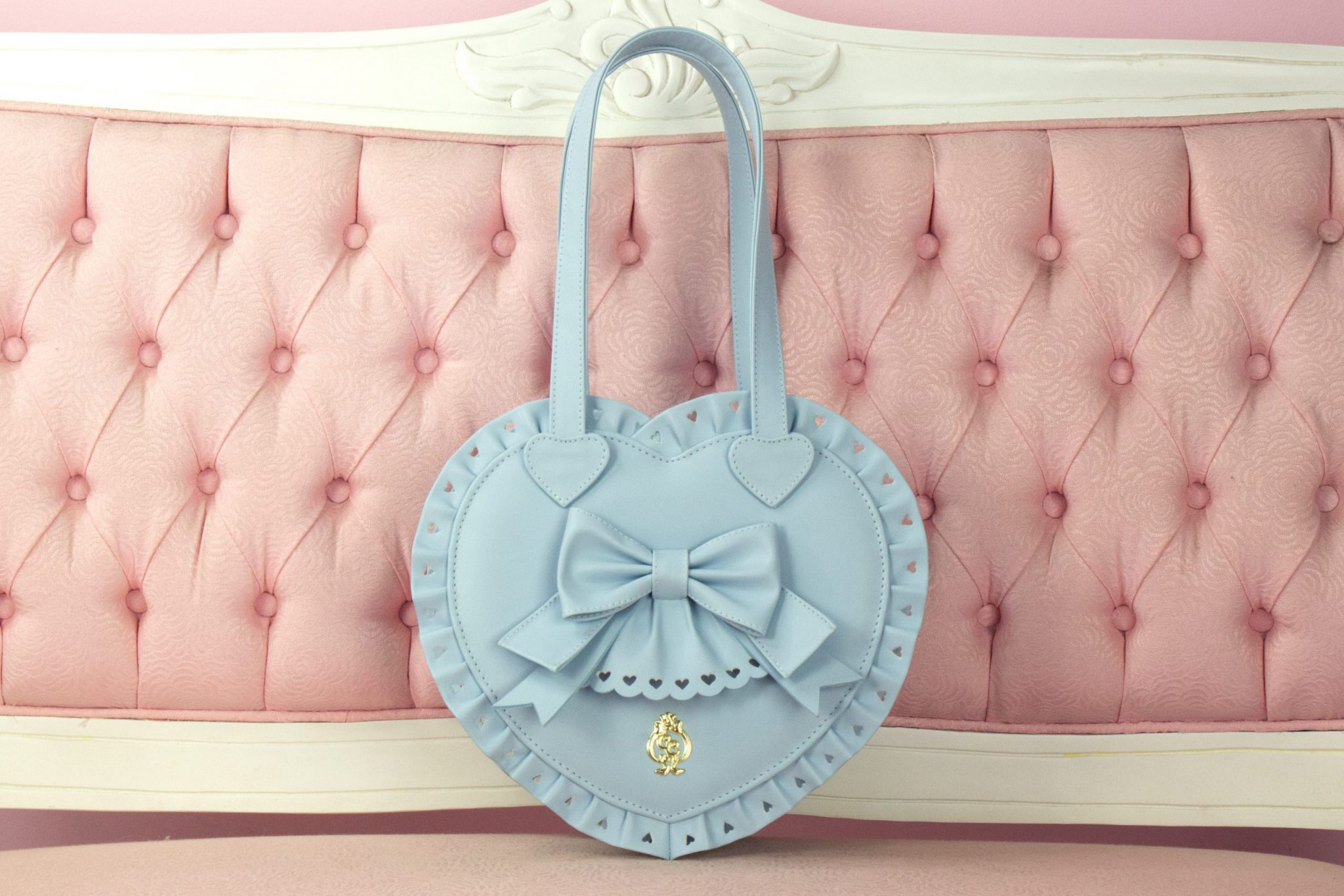 Pink Lolita Heart shaped Crossbody Bag new gold purse